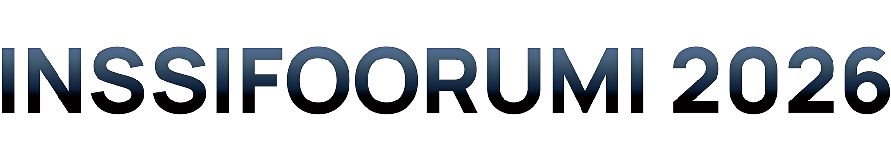 Kuvassa on teksti INSSIFOORUMI 2026 lihavoituna, mustin isoin kirjaimin vaaleanharmaalla pohjalla.